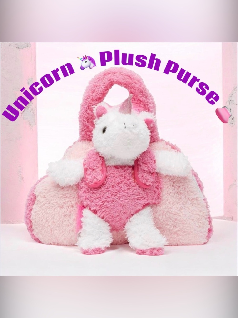 Unicorn 🦄 Plush Pink Purse 👛 For Girl’s NWT